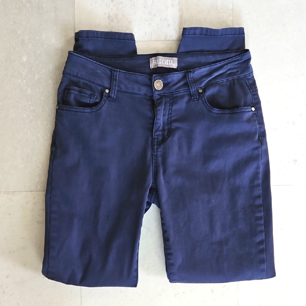 Falls Creek Womens navy blue casual chino pant